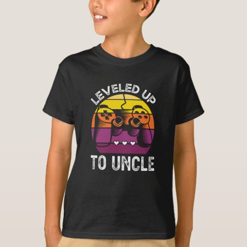 Aunt Retro Gifts Leveled Up To Uncle Funny Gamer T_Shirt