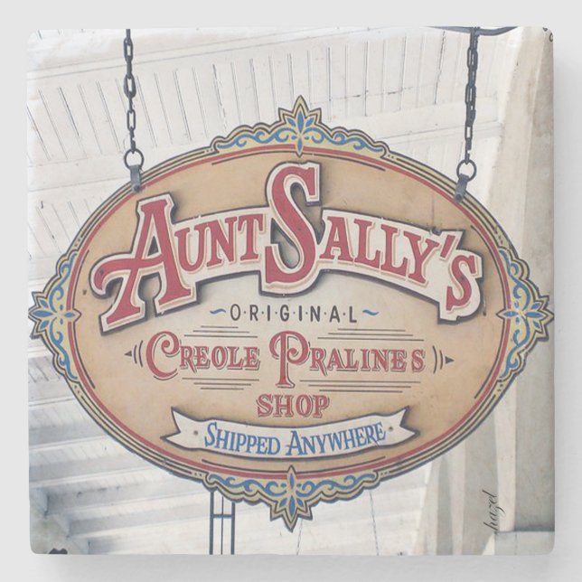 Aunt Sally's Pralines Coaster, New Orleans Stone Coaster (Front)