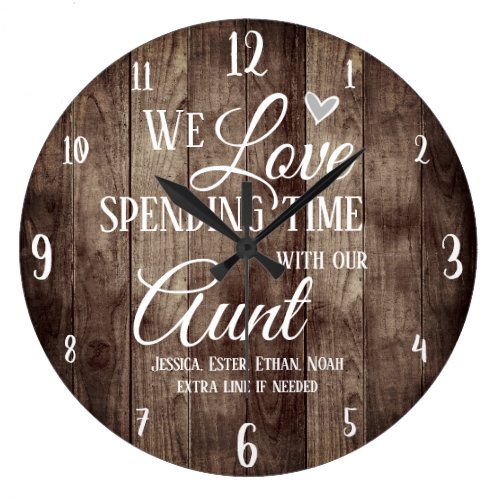 Aunt Spending Time with Custom Name Large Clock