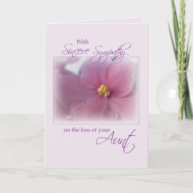 Aunt, Sympathy, Lilac Card (Front)