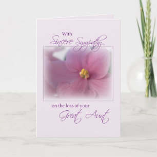 Aunt, Sympathy, Lilac Card