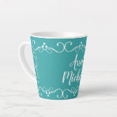 Aunt Teal Typography Name Coffee Mug (Left Angle)