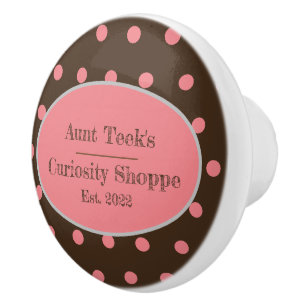 Aunt Teek's Curiosity Shoppe Ceramic Knob (Brown)