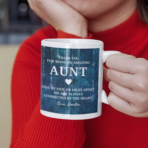 Aunt Thank You Heartfelt Message Personalized Coffee Mug