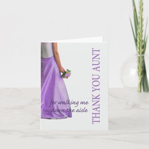 Aunt Thanks for Walking me down Aisle Thank You Card