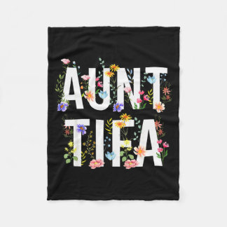 Aunt Tifa - Retro Wildflowers Floral Feminist Mom  Fleece Blanket