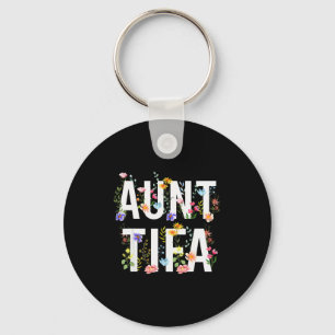 Aunt Tifa - Retro Wildflowers Floral Feminist Mom Keychain
