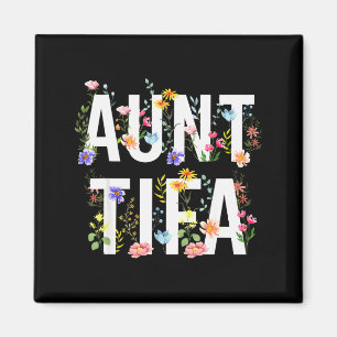 Aunt Tifa - Retro Wildflowers Floral Feminist Mom Magnet