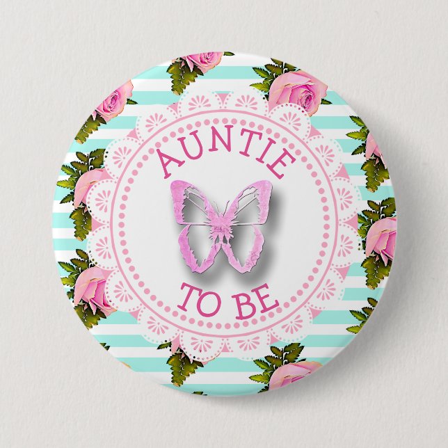 Aunt to Be Baby Shower Button (Front)