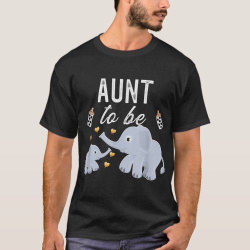 Aunt To Be Elephant Baby Shower Aunt T_Shirt