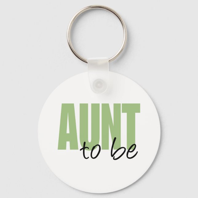 Aunt To Be (Green Block Font) Keychain (Front)