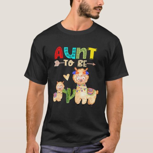 Aunt To Be Llama Baby Shower T-Shirt