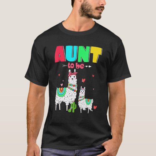 Aunt To Be Llama Funny Llama Farm Baby Shower T-Shirt