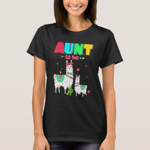 Aunt To Be Llama Funny Llama Farm Baby Shower T-Shirt