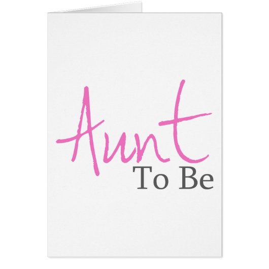 Aunt To Be (Pink Script) Cards (Front)