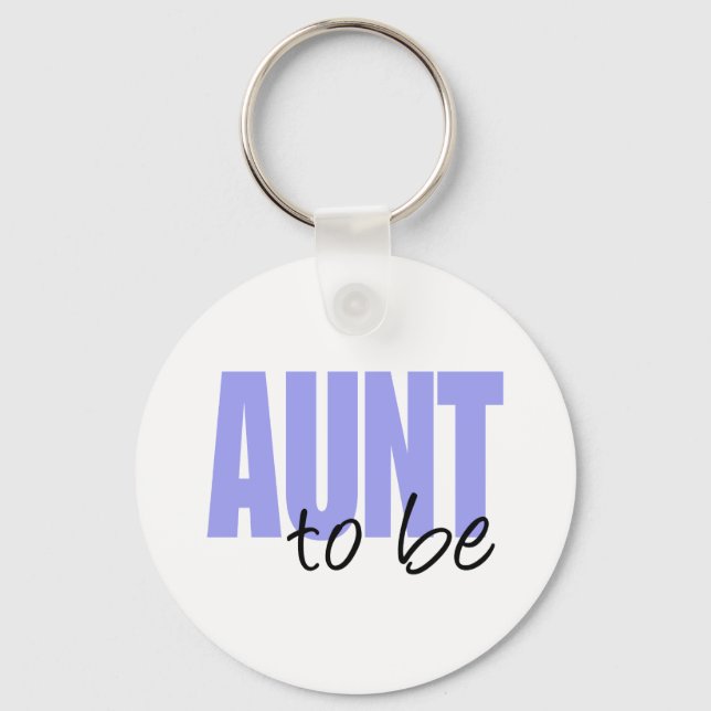 Aunt To Be (Purple Block Font) Keychain (Front)