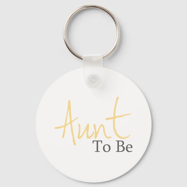 Aunt To Be (Yellow Script) Keychain (Front)