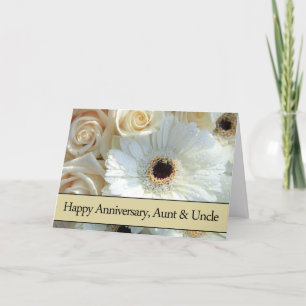 Aunt & Uncle Anniversary Pale pink roses Card