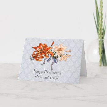 Aunt & Uncle Anniversary With Day Lilies Card by randysgrandma at Zazzle