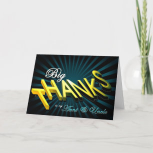Aunt & Uncle Big Thanks star explosion gratitude Holiday Card