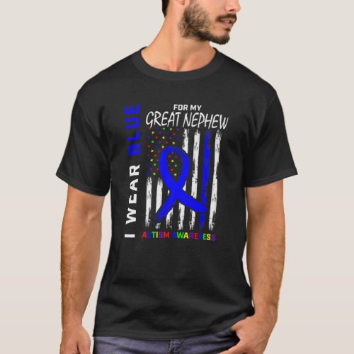 Aunt Uncle Blue For My Great Nephew Autism Awarene T_Shirt