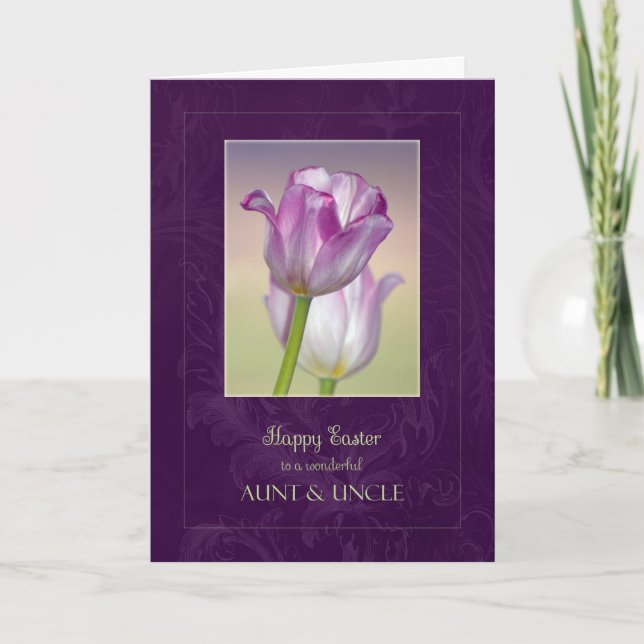 Aunt & Uncle Easter Card / Easter Tulips (Front)