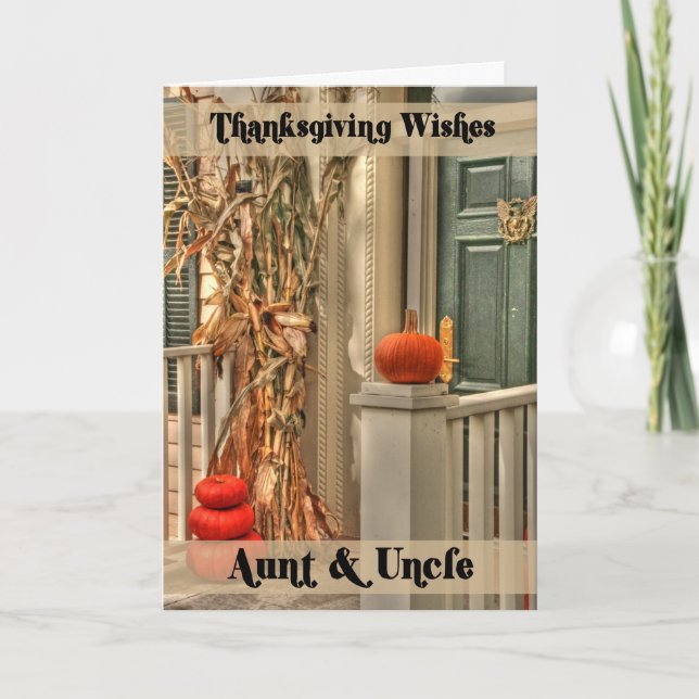 Aunt & Uncle Happy Thanksgiving Holiday Card (Front)