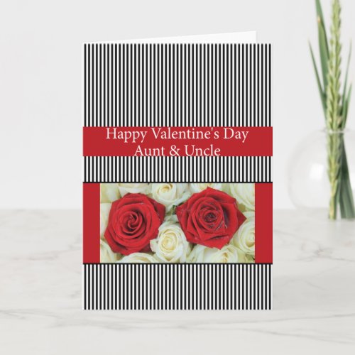 Aunt  Uncle   Happy Valentines Day Roses Holiday Card