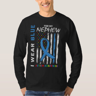 Aunt Uncle I Wear Blue For My Nephew Autism Awaren T-Shirt