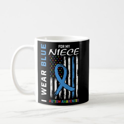 Aunt Uncle I Wear Blue For My Niece Autism Awarene Coffee Mug