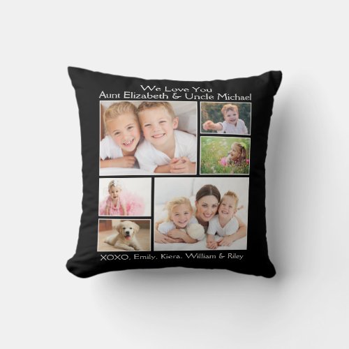 Aunt Uncle Love You Photo Collage Throw Pillow