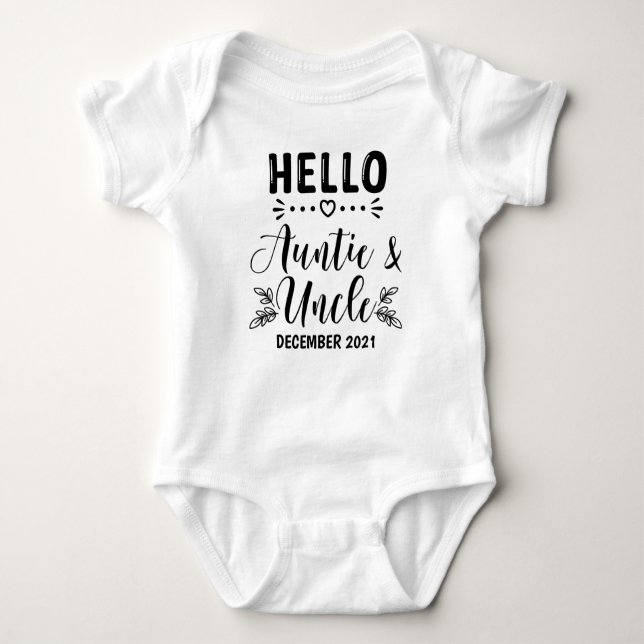 Aunt Uncle Pregnancy Announcement Baby Bodysuit (Front)