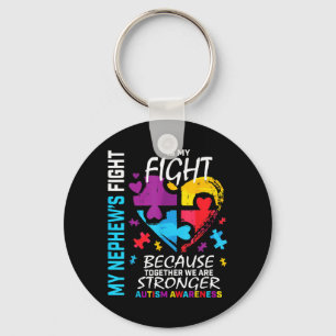 Aunt Uncle Puzzle Heart Blue Fighter Nephew Au Keychain