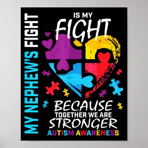 Aunt Uncle Puzzle Heart Blue Fighter Nephew Au Poster