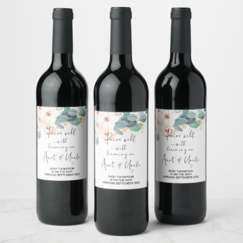 Aunt  Uncle to Be Pregnancy Announcement Friends  Wine Label