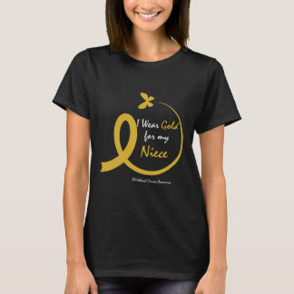 Aunt Uncle Wear Gold For My Niece Childhood Cancer T-Shirt