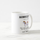Aunt Unicorn Aunticorn Definition Typography Coffee Mug (Front Right)