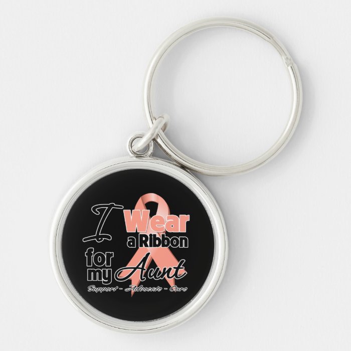 Aunt   Uterine Cancer Ribbon Keychains