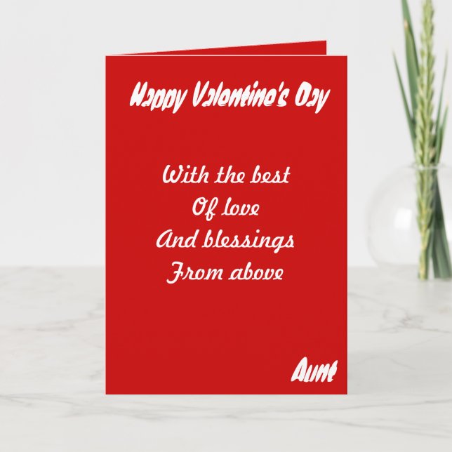 Aunt valentine's day greeting cards (Front)