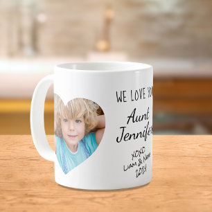 Aunt We Love You Personalized Photos Coffee Mug