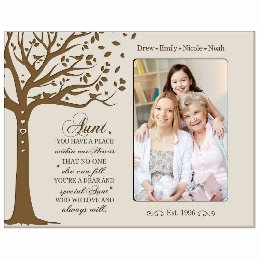 Aunt You Have a Place Ivory Wooden Picture Frame (Front)