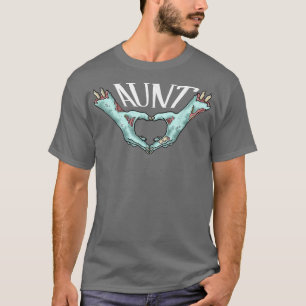 Aunt Zombie Hand Heart Halloween Costume Family Ma T-Shirt
