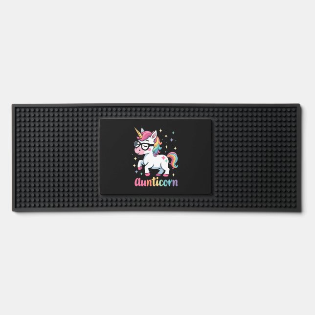 Aunticorn Aunty Dabbing Unicorn Auntie Aunt Christ Bar Mat (Front)