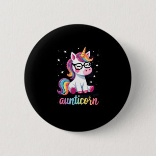 Aunticorn Aunty Dabbing Unicorn Auntie Aunt Christ Button