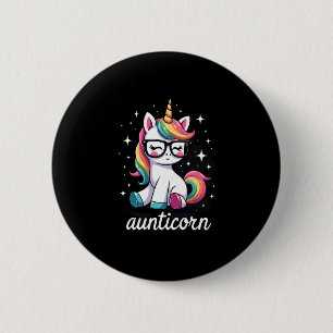 Aunticorn Aunty Dabbing Unicorn Auntie Aunt Christ Button