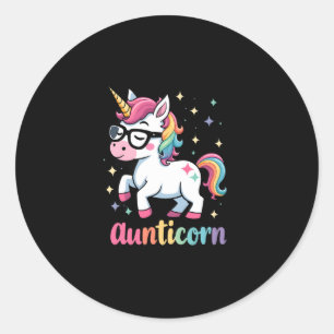 Aunticorn Aunty Dabbing Unicorn Auntie Aunt Christ Classic Round Sticker