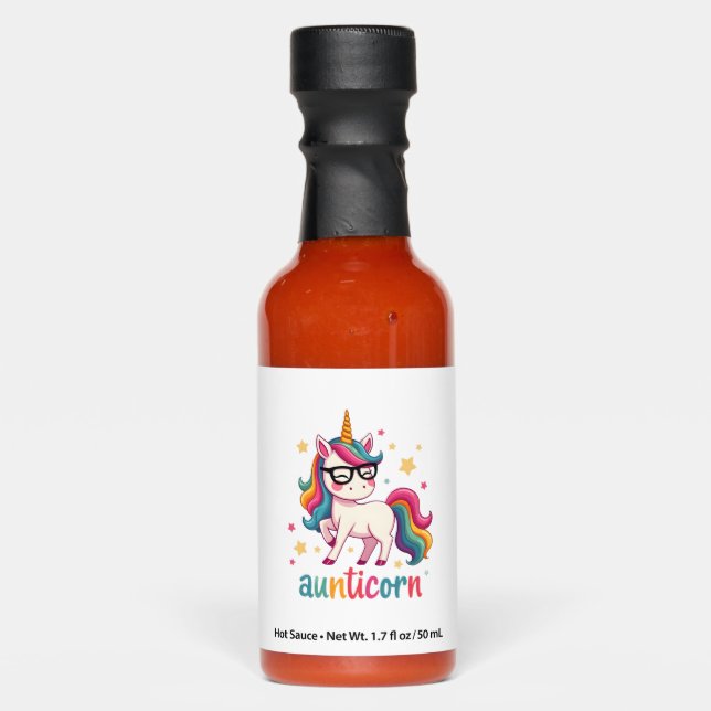 Aunticorn Aunty Dabbing Unicorn Auntie Aunt Christ Hot Sauces (Front)