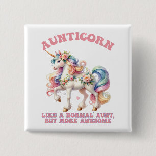 Aunticorn Cool Auntie Button