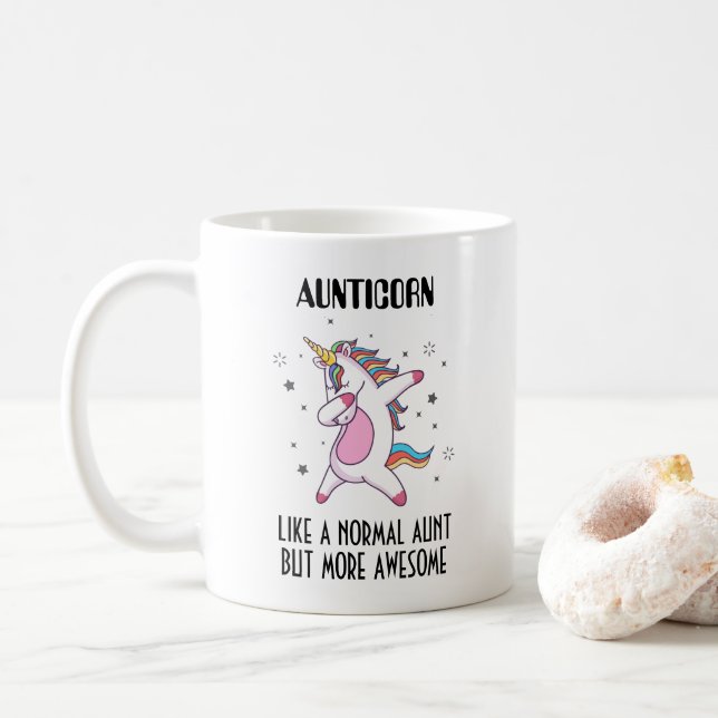Aunticorn Gift For Aunt Coffee Mug (With Donut)