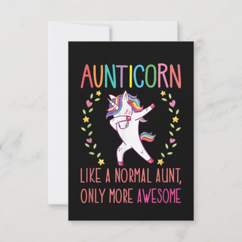 Aunticorn Like A Normal Aunt Only More Awesome RSVP Card